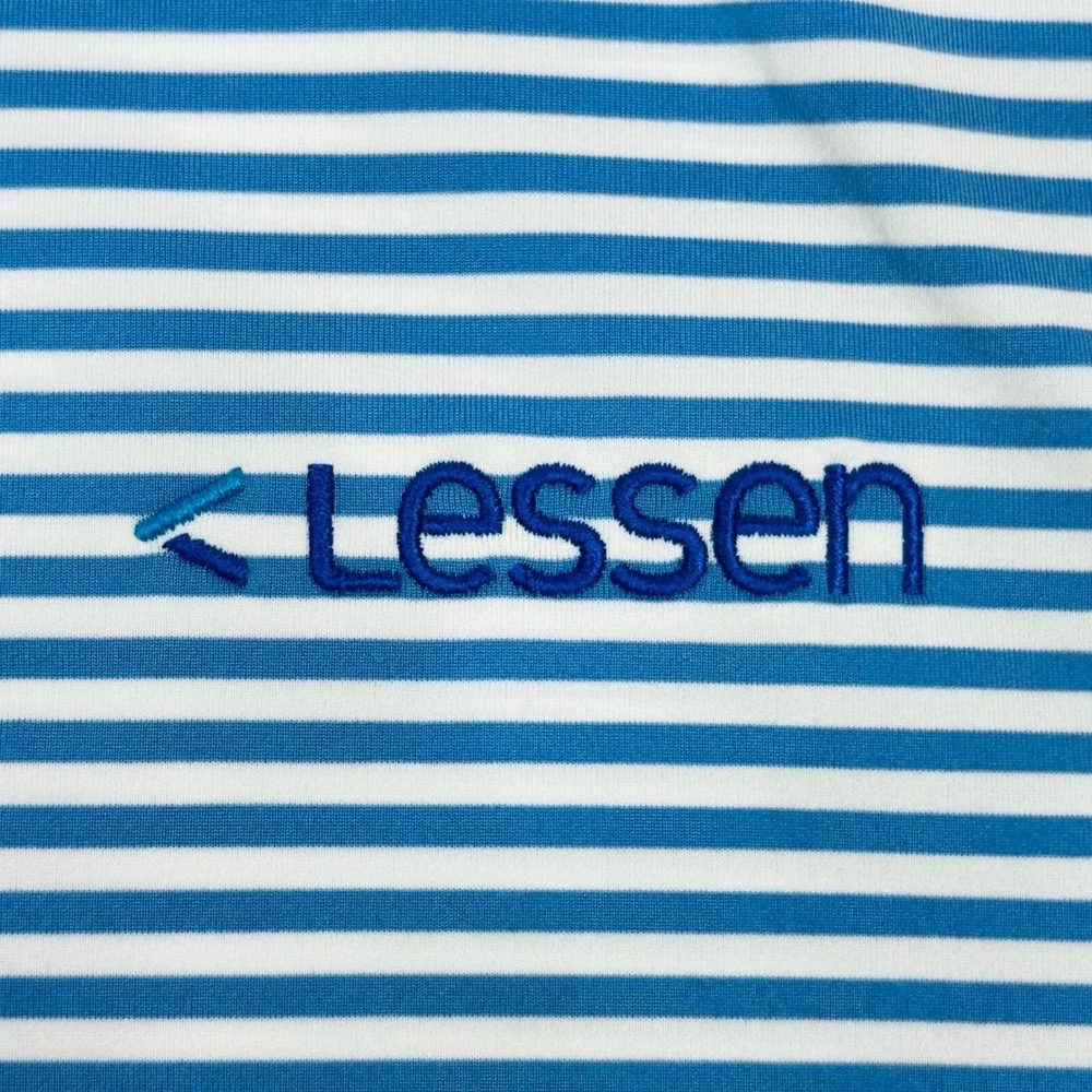 RLX Ralph Lauren Mens Polo Shirt Mens XL Blue White‎ Striped Performance Golf
